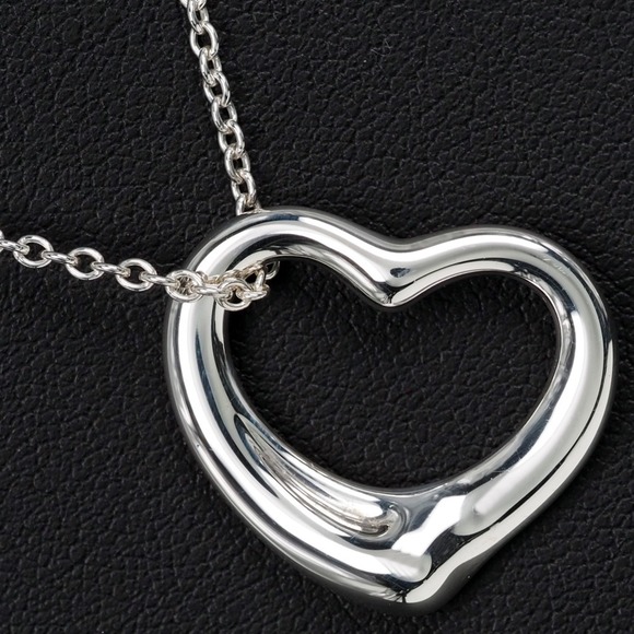 TIFFANY Open Heart Silver 925 Women's Necklace - Picture 1 of 7